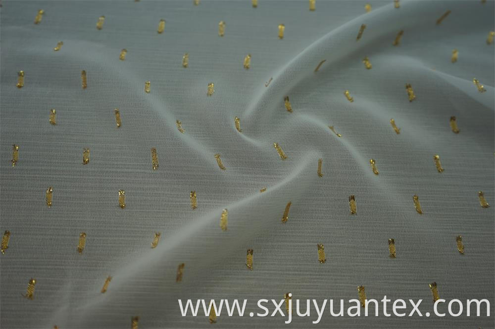 Polyester Gold Lurex Dot Jacquard Fabric